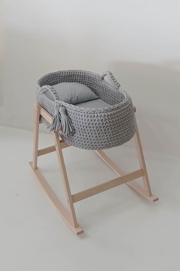 BabyTraum: NaturSchaukelwiege Hellgrau - PureBaby